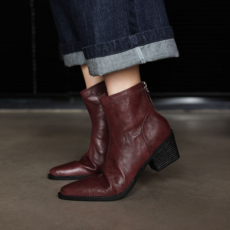 Leather Work Women Shoes - New Autumn/winter Genuine Leather Women Boots