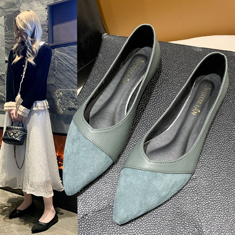 Leather Work Women Shoes - Flat black leather shoes for women