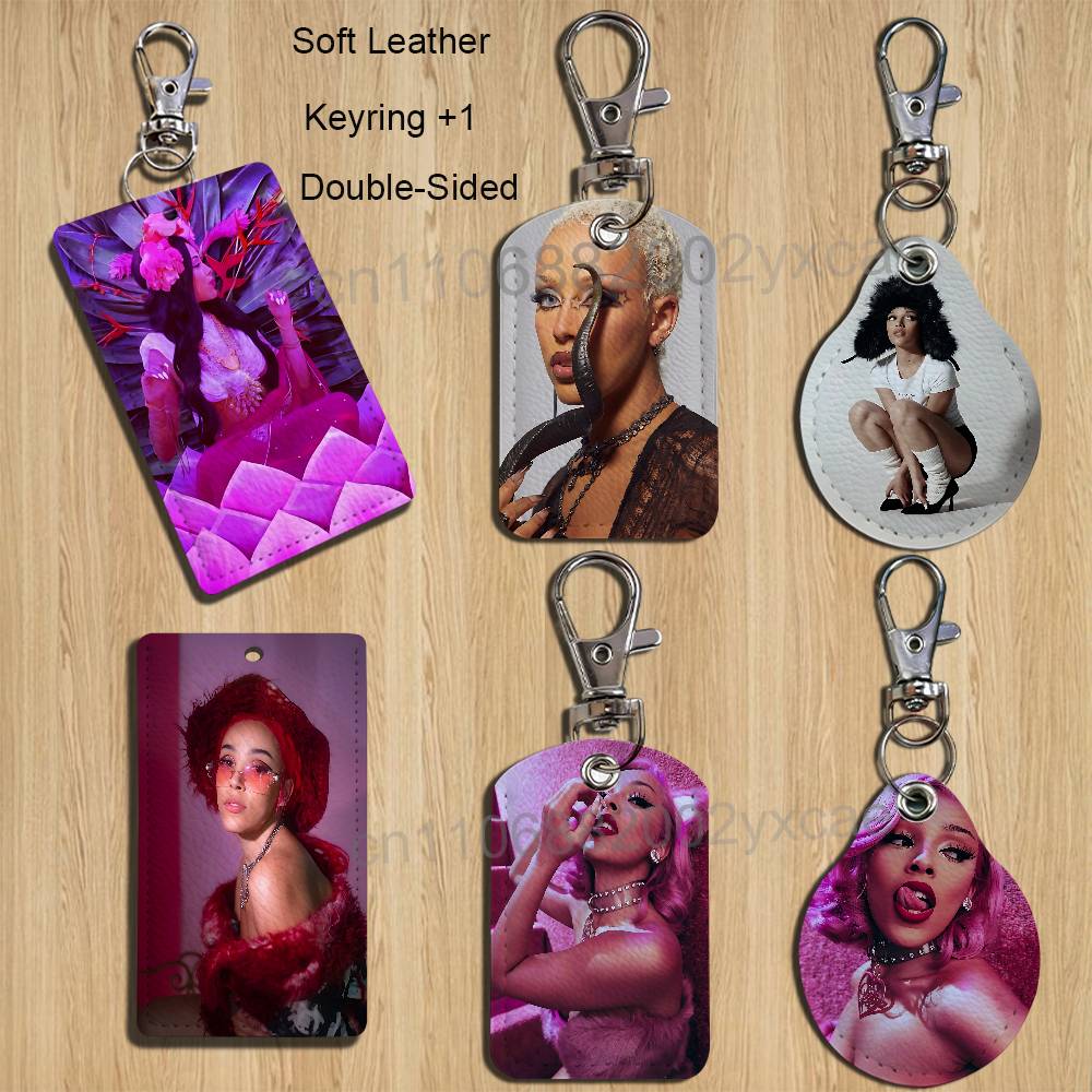 Leatherwork Keychain - art So High red Doja Cat