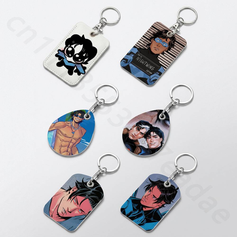 Leatherwork Keychain - Cute D-Dick Grayson Holder Keychain For