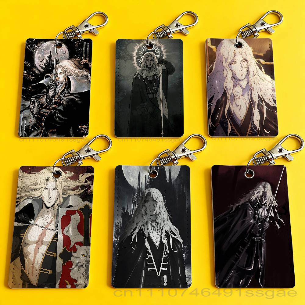 Leatherwork Keychain - Game C-Castlevania Alucard Badge Holder Keychain