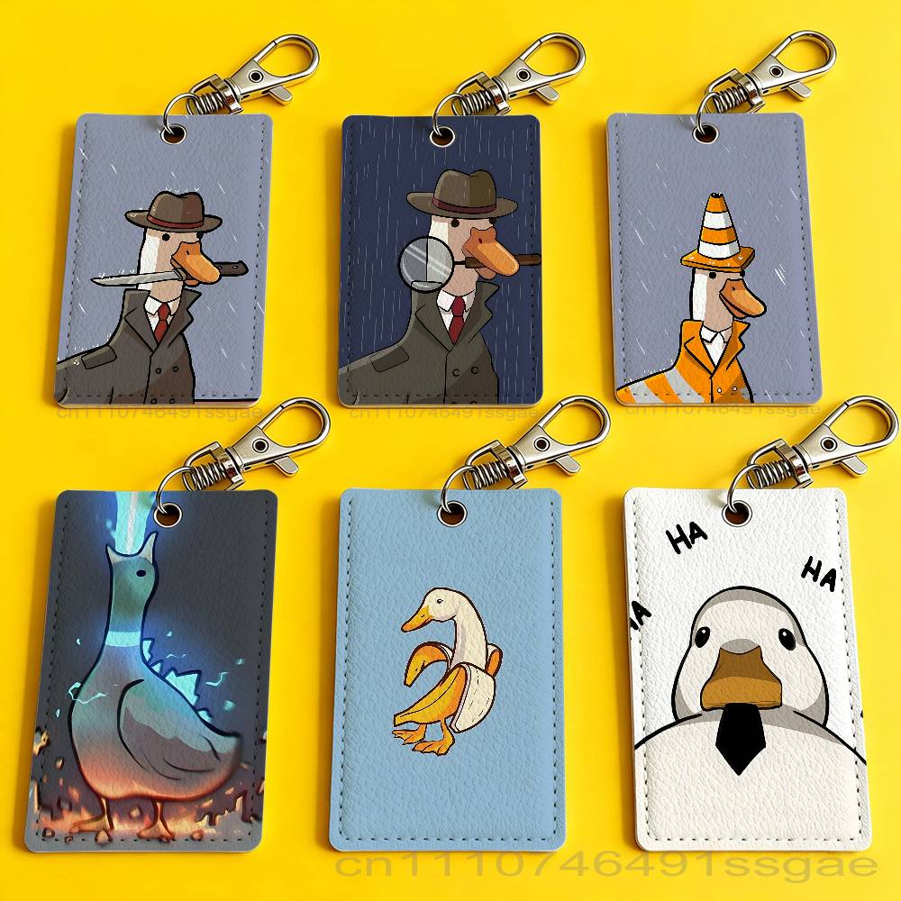 Cartoon Cute Goose Duck Badge  - Leatherwork Keychain review and price