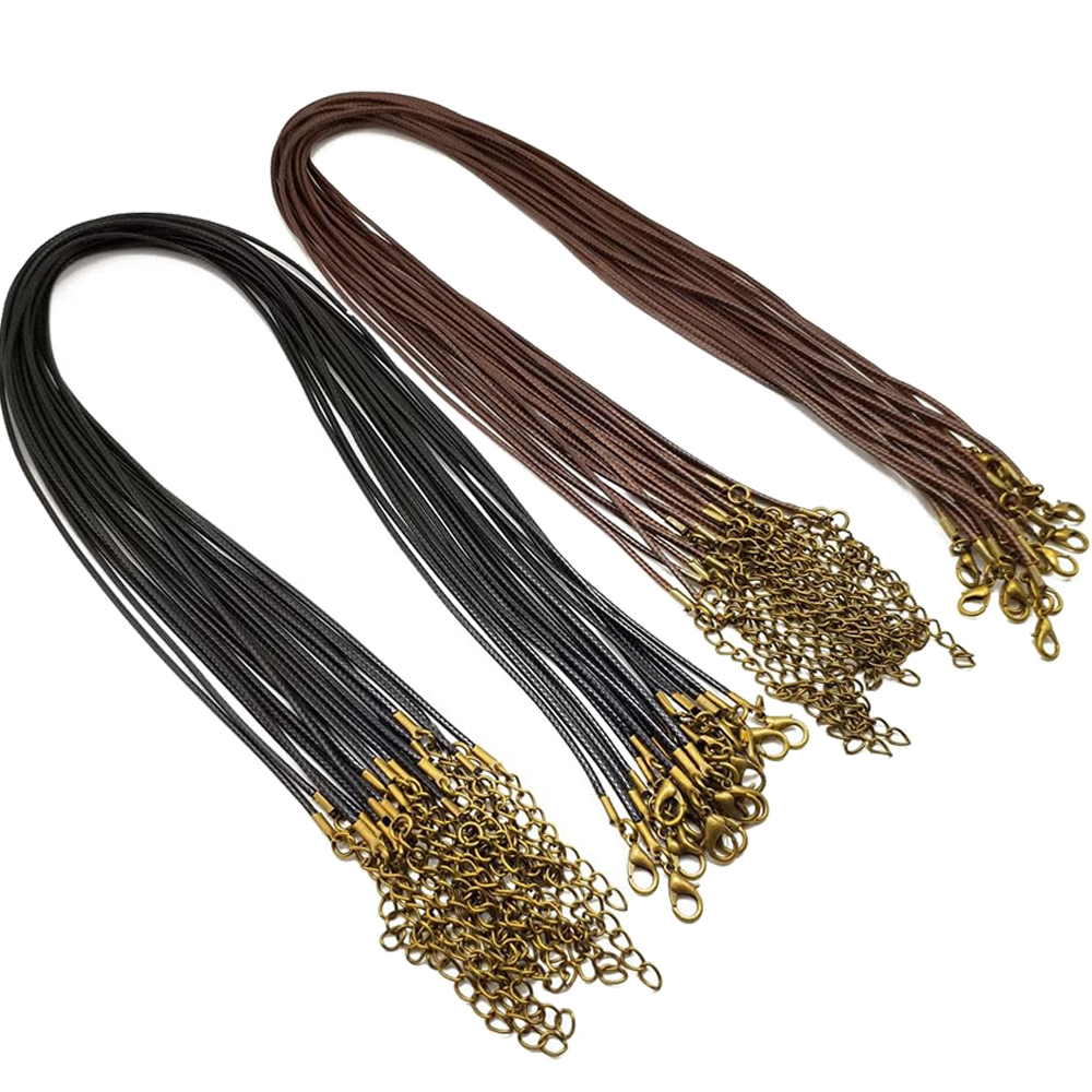 20pcs 45cm Brown Waxed Necklac - Leatherwork Beginner review and price