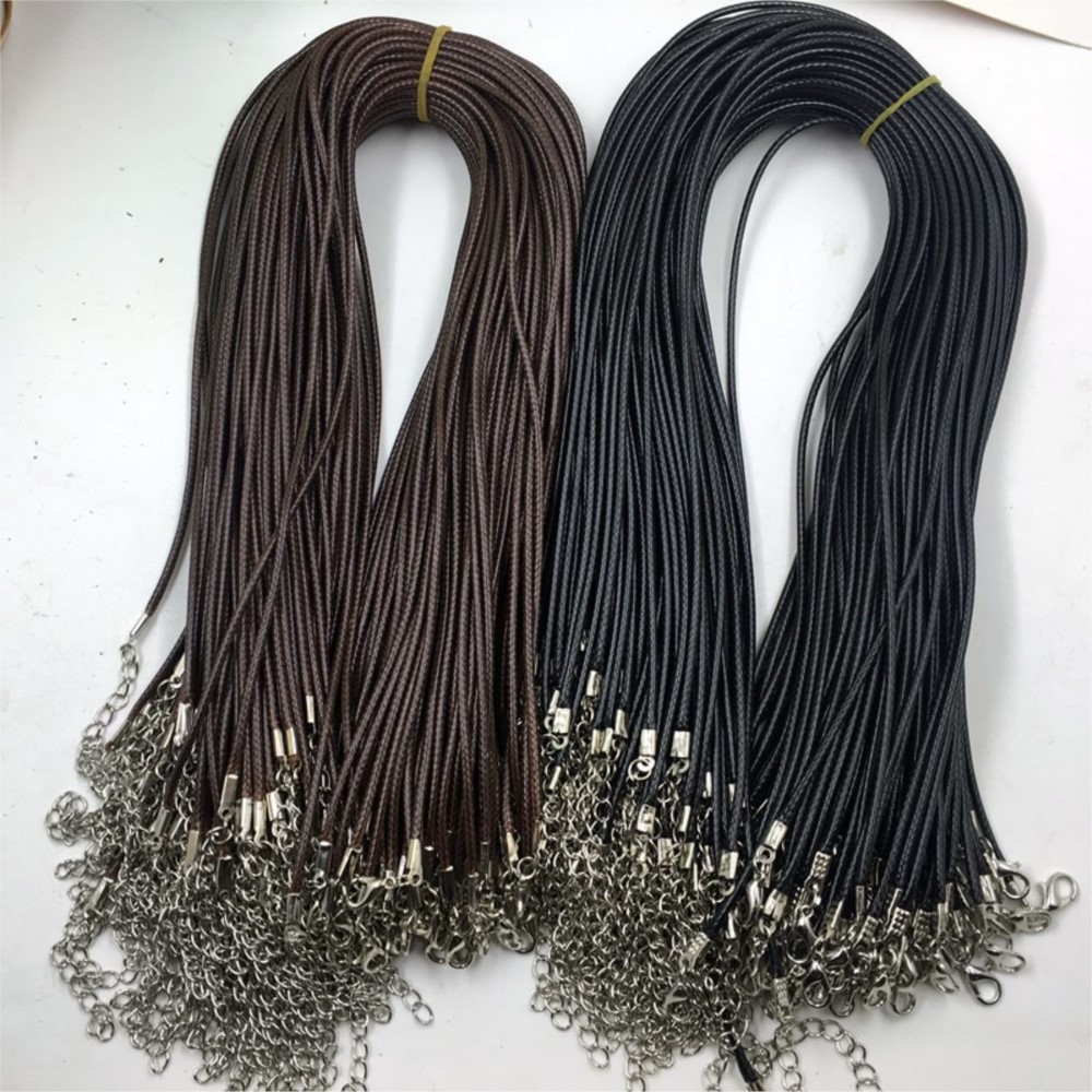 20pcs 45cm Brown Waxed Necklac - Leatherwork Beginner review and price