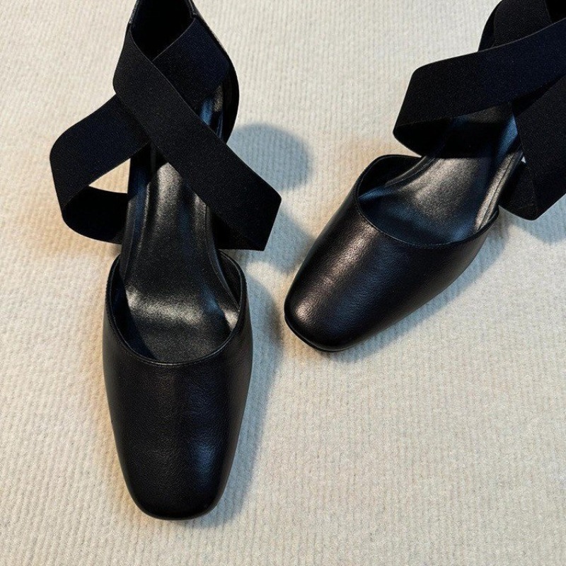 Women's Cross Strap Block Heel - Leatherwork In French review and price