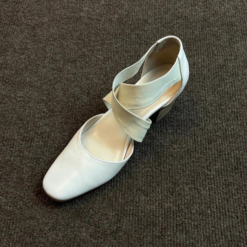 Women's Cross Strap Block Heel - Leatherwork In French review and price