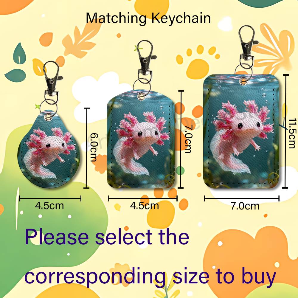 Cute pink A-Axolotl Cartoon Ho - Leatherwork Keychain review and price