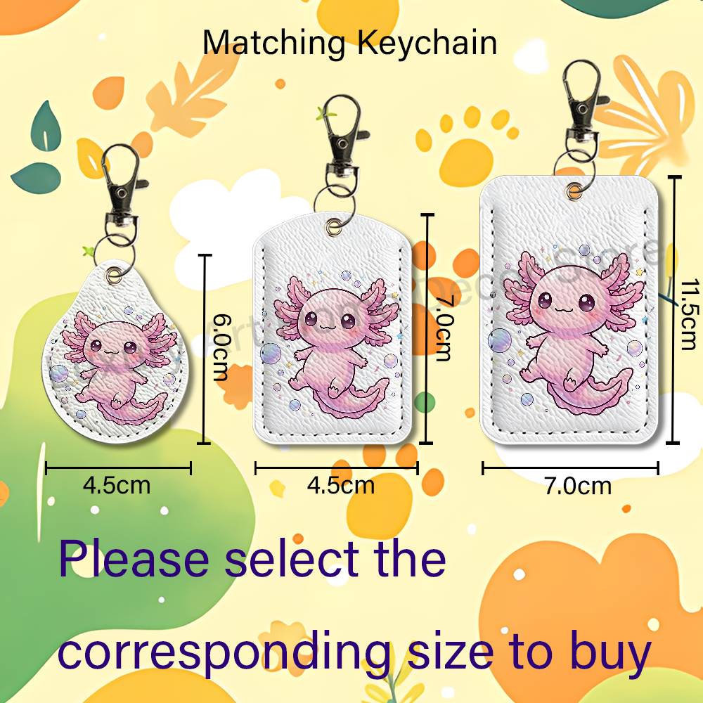 Cute pink A-Axolotl Cartoon Ho - Leatherwork Keychain review and price