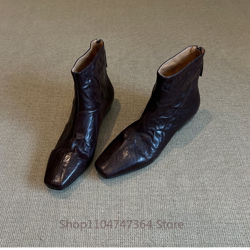 Sheepskin Retro French Square  - Leather Work Women Shoes review and price