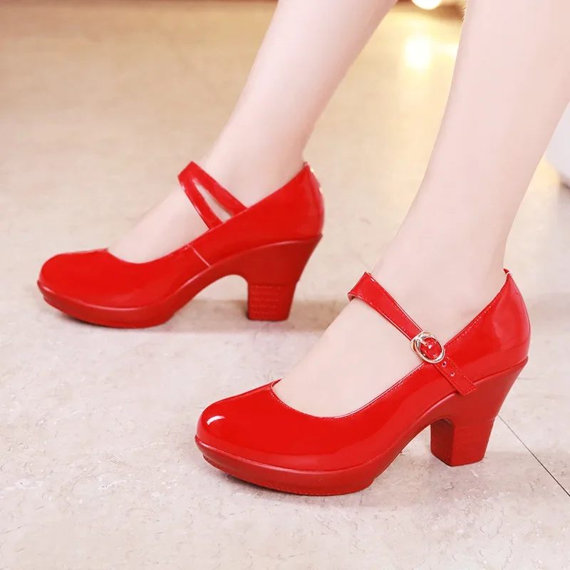 Small Size 32-43 Medium Block  - Leather Work Women Shoes review and price