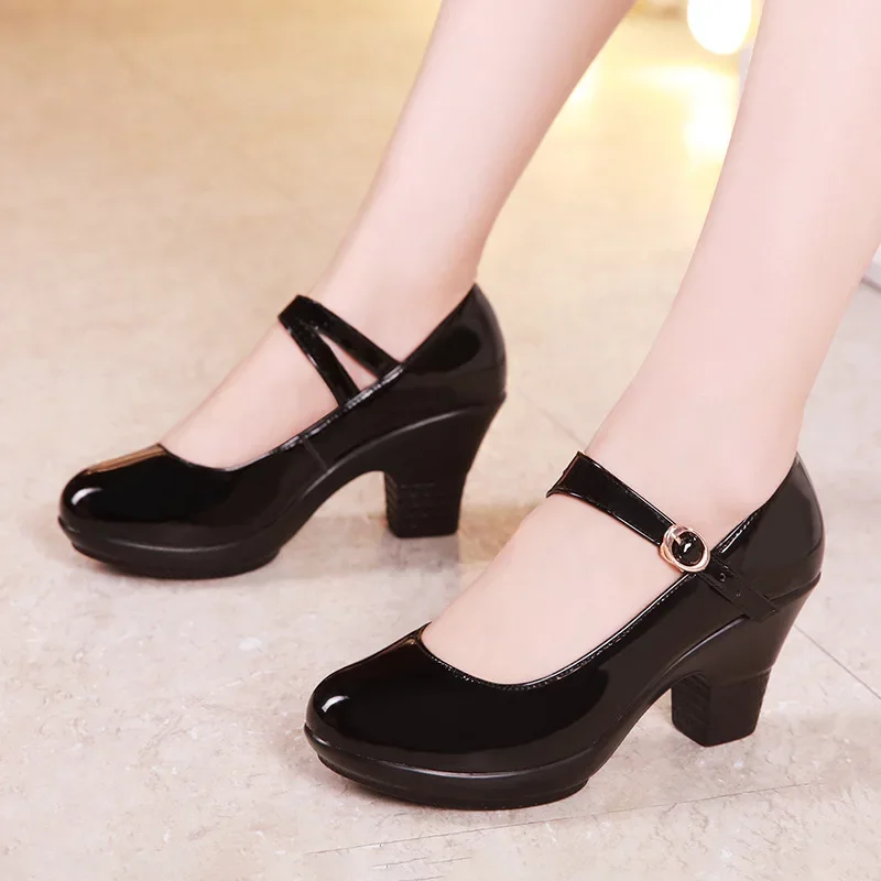 Small Size 32-43 Medium Block  - Leather Work Women Shoes review and price