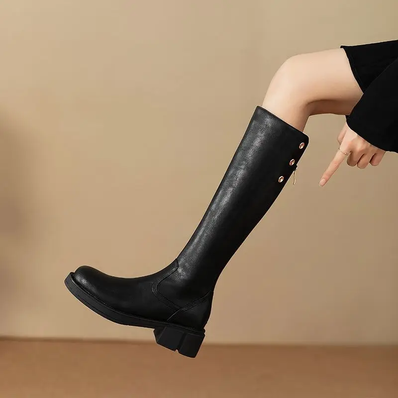 Autumn Winter Middle Heel Ladi - Leather Work Women Shoes review and price